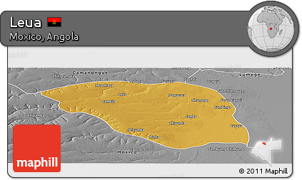 Physical Panoramic Map of Leua, desaturated