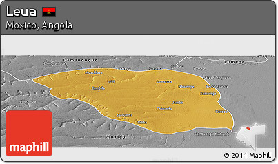 Physical Panoramic Map of Leua, desaturated