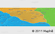 Physical Panoramic Map of Leua, political outside