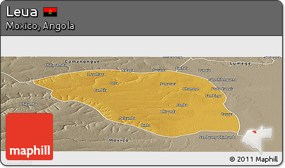 Physical Panoramic Map of Leua, semi-desaturated