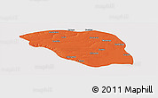 Political Panoramic Map of Leua, single color outside