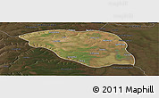 Satellite Panoramic Map of Leua, darken