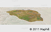 Satellite Panoramic Map of Leua, lighten