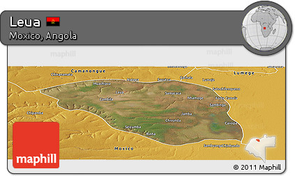 Satellite Panoramic Map of Leua, physical outside