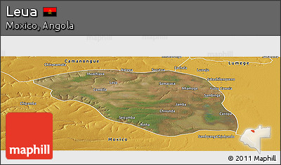 Satellite Panoramic Map of Leua, physical outside