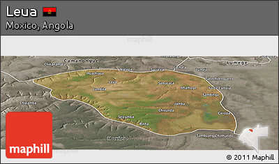 Satellite Panoramic Map of Leua, semi-desaturated