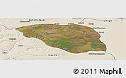 Satellite Panoramic Map of Leua, shaded relief outside