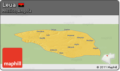 Savanna Style Panoramic Map of Leua, single color outside