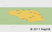 Savanna Style Panoramic Map of Leua, single color outside