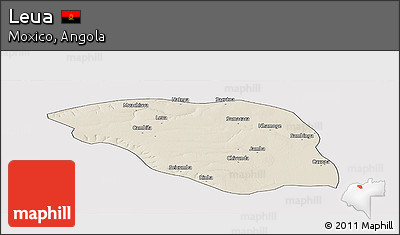 Shaded Relief Panoramic Map of Leua, cropped outside