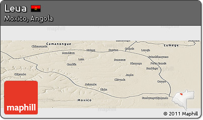 Shaded Relief Panoramic Map of Leua
