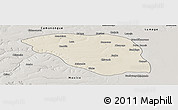 Shaded Relief Panoramic Map of Leua, semi-desaturated