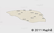 Shaded Relief Panoramic Map of Leua, single color outside