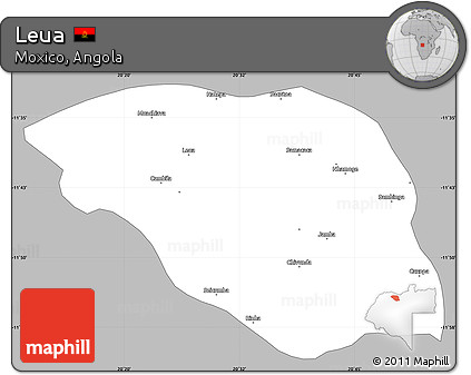 Gray Simple Map of Leua, single color outside