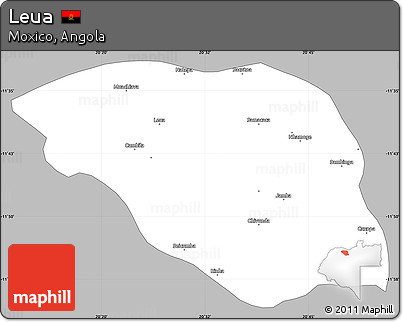 Gray Simple Map of Leua, single color outside