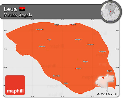 Political Simple Map of Leua, single color outside