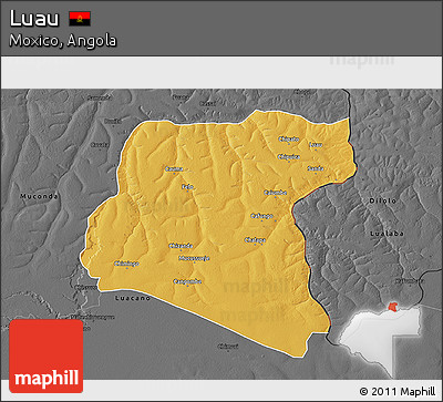 Physical 3D Map of Luau, darken, desaturated