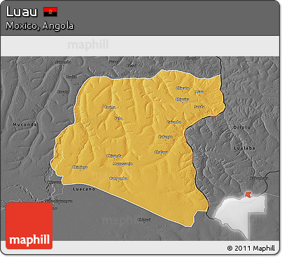 Physical 3D Map of Luau, darken, desaturated