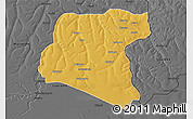 Physical 3D Map of Luau, darken, desaturated