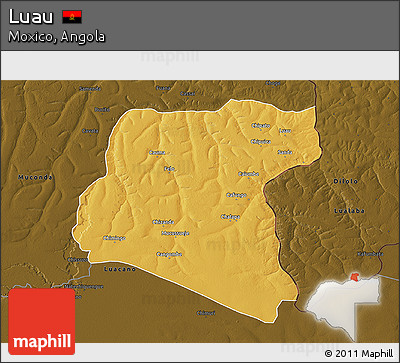 Physical 3D Map of Luau, darken