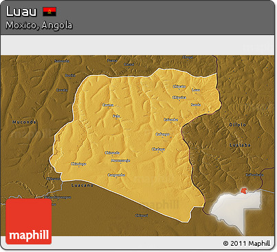 Physical 3D Map of Luau, darken