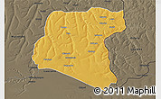 Physical 3D Map of Luau, darken, semi-desaturated