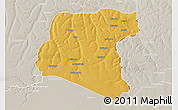 Physical 3D Map of Luau, lighten, semi-desaturated