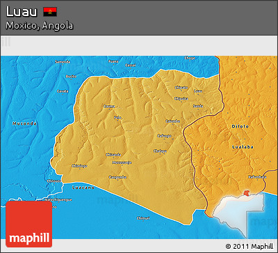 Physical 3D Map of Luau, political outside