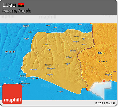 Physical 3D Map of Luau, political outside