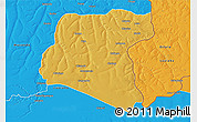 Physical 3D Map of Luau, political outside