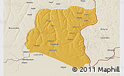 Physical 3D Map of Luau, shaded relief outside