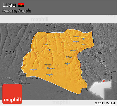 Political 3D Map of Luau, darken, desaturated