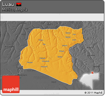 Political 3D Map of Luau, darken, desaturated