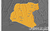 Political 3D Map of Luau, darken, desaturated