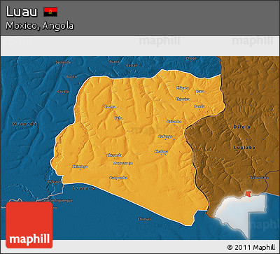 Political 3D Map of Luau, darken