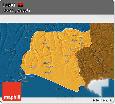 Political 3D Map of Luau, darken