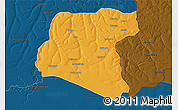 Political 3D Map of Luau, darken