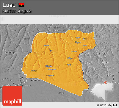 Political 3D Map of Luau, desaturated