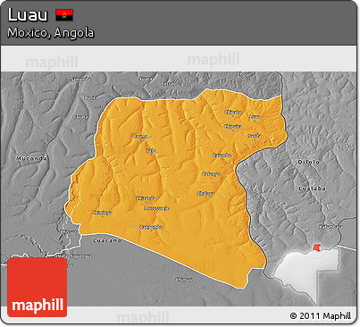 Political 3D Map of Luau, desaturated