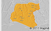 Political 3D Map of Luau, lighten, desaturated