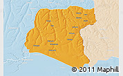 Political 3D Map of Luau, lighten