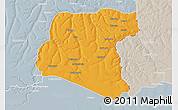 Political 3D Map of Luau, lighten, semi-desaturated