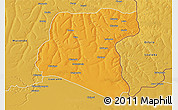 Political 3D Map of Luau, physical outside