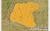 Political 3D Map of Luau, satellite outside
