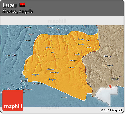 Political 3D Map of Luau, semi-desaturated
