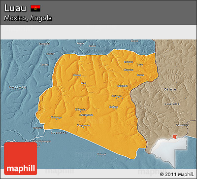 Political 3D Map of Luau, semi-desaturated