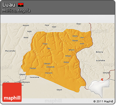 Political 3D Map of Luau, shaded relief outside