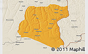 Political 3D Map of Luau, shaded relief outside