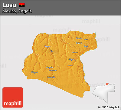 Political 3D Map of Luau, single color outside