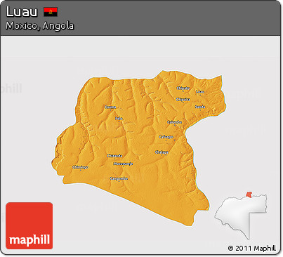 Political 3D Map of Luau, single color outside